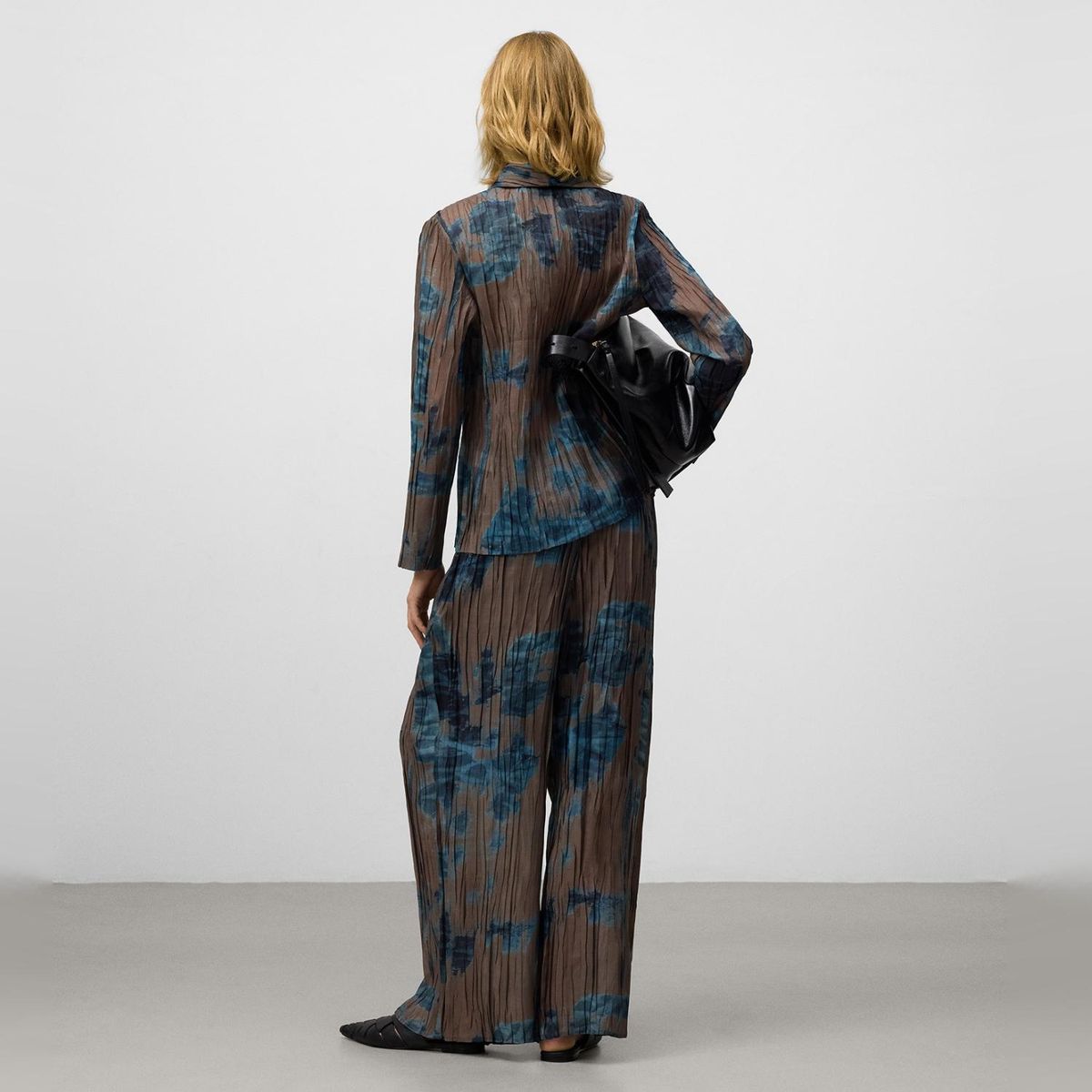 ADOLFO DOMINGUEZ - Pantalón Estampado Efecto Arrugado Mujer Adolfo Dominguez