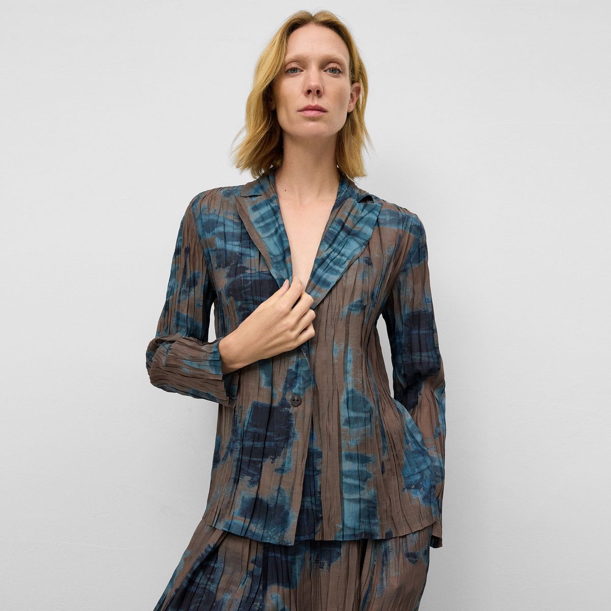 ADOLFO DOMINGUEZ - Blazer Estampado Efecto Arrugado Mujer Adolfo Dominguez