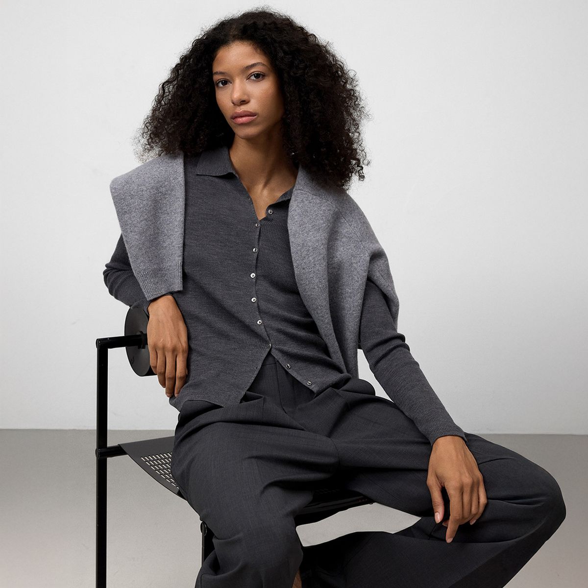 ADOLFO DOMINGUEZ - Sweater Botones 100% Lana Merino Mujer Adolfo Dominguez
