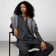 ADOLFO DOMINGUEZ - Sweater Botones 100% Lana Merino Mujer