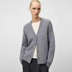 ADOLFO DOMINGUEZ - Chaleco Punto Calado 100% Lana Mujer