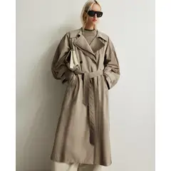 ADOLFO DOMINGUEZ - Abrigo Gabardina Algodón Mujer