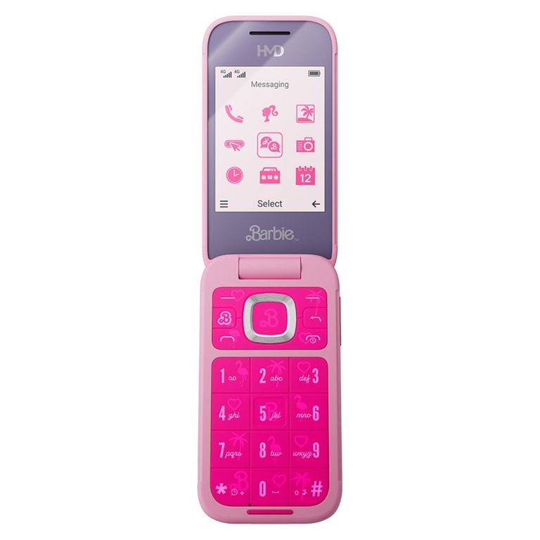 Celular Barbie Phone 128GB + Dos carcasas + Stickers y Charms