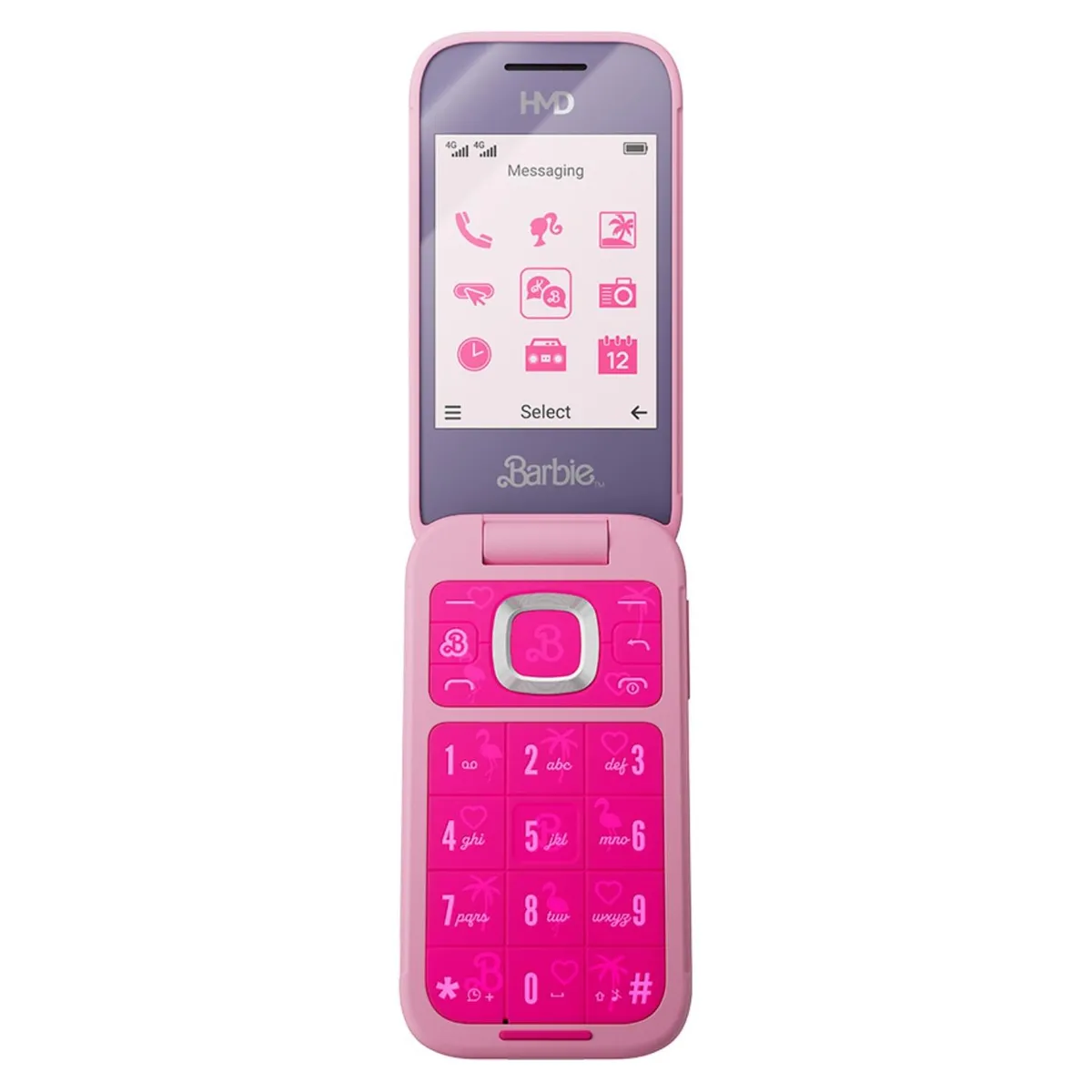 HMD - Celular Barbie Phone 128GB + Dos carcasas + Stickers y Charms HMD