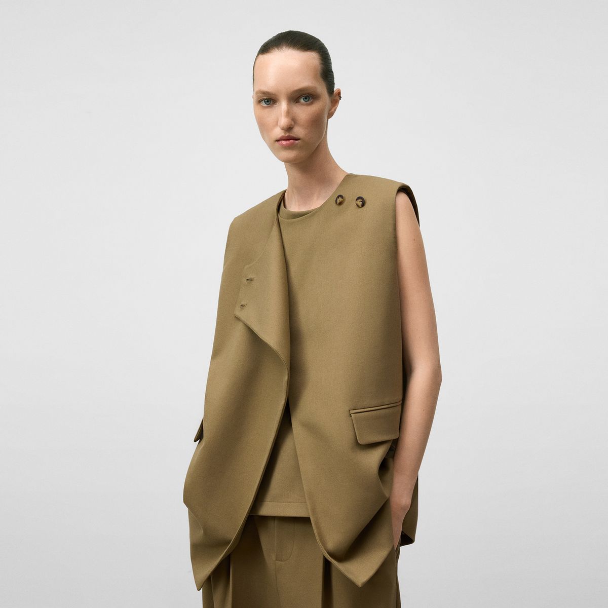 ADOLFO DOMINGUEZ - Blazer Sin Mangas Cruzado Mujer Adolfo Dominguez