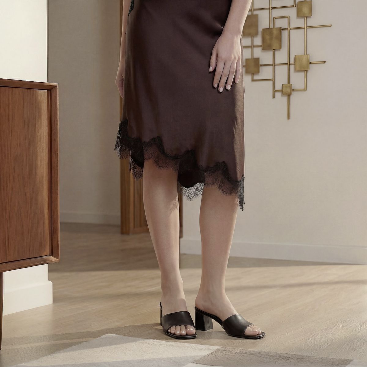 ALDO - Sandalia Mujer Cuero Negro Aldo