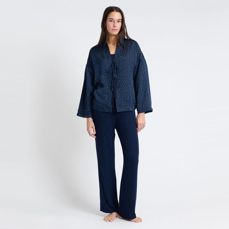 Set Pijama Satín 3 Piezas Myrtah Mujer