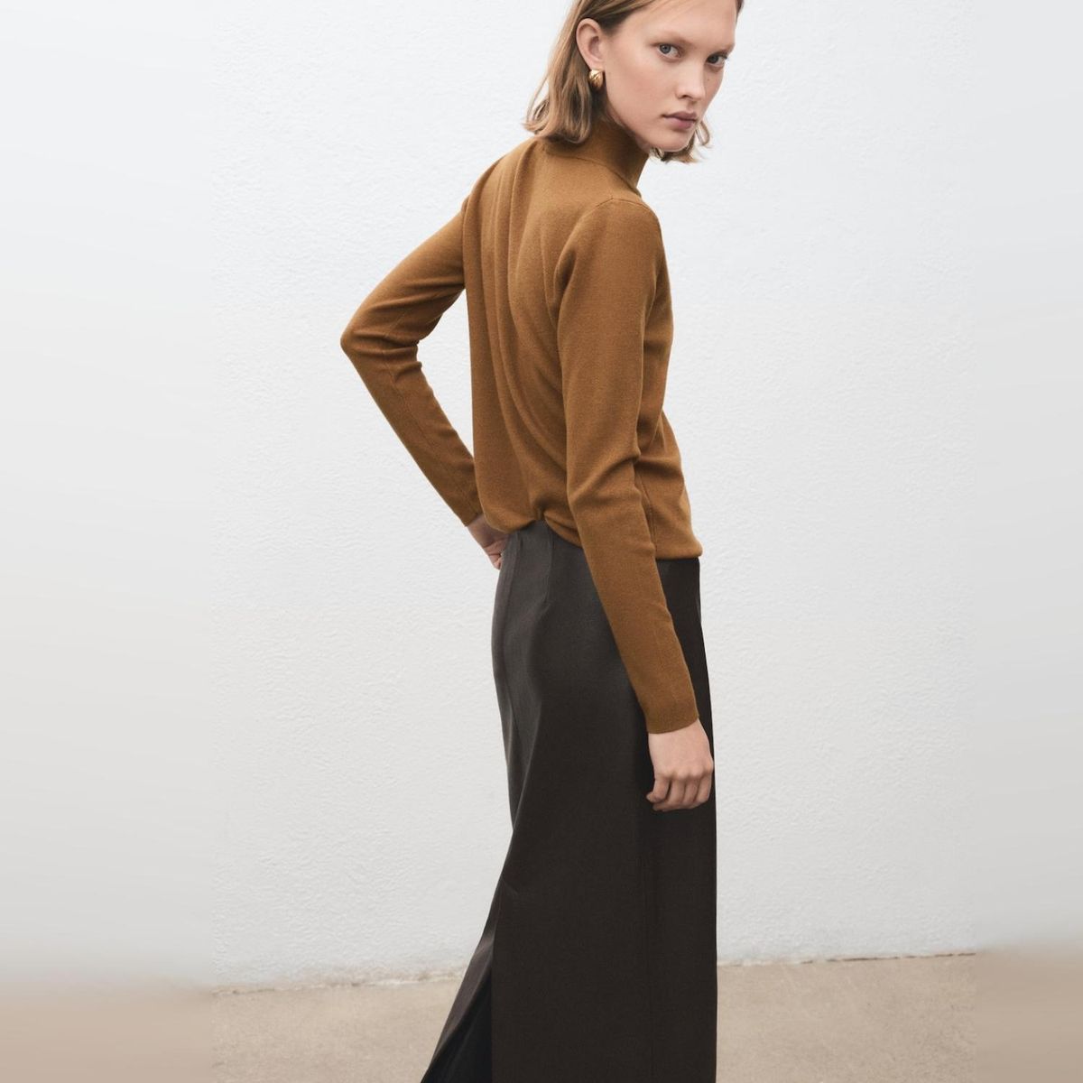 MANGO - Sweater Cuello Perkins Botones Mujer Mango