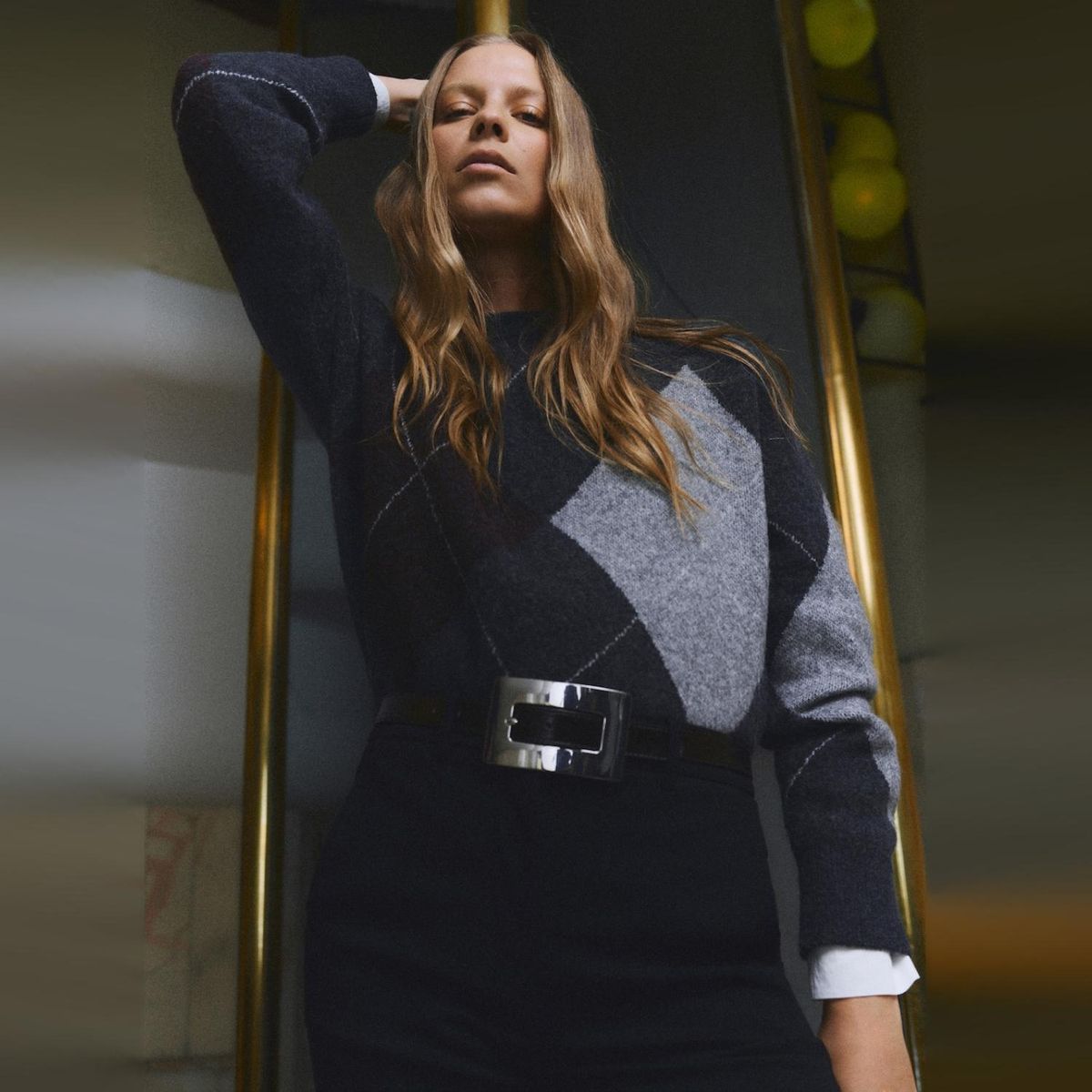 MANGO - Sweater Punto Rombos Mujer Mango