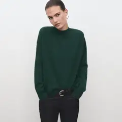 MANGO - Sweater Cuello Alto Canalé Mujer