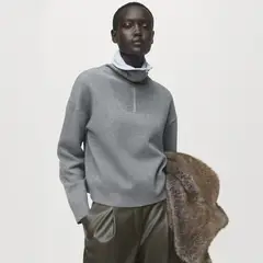 MANGO - Sweater Cuello Vuelto Cremallera Mujer