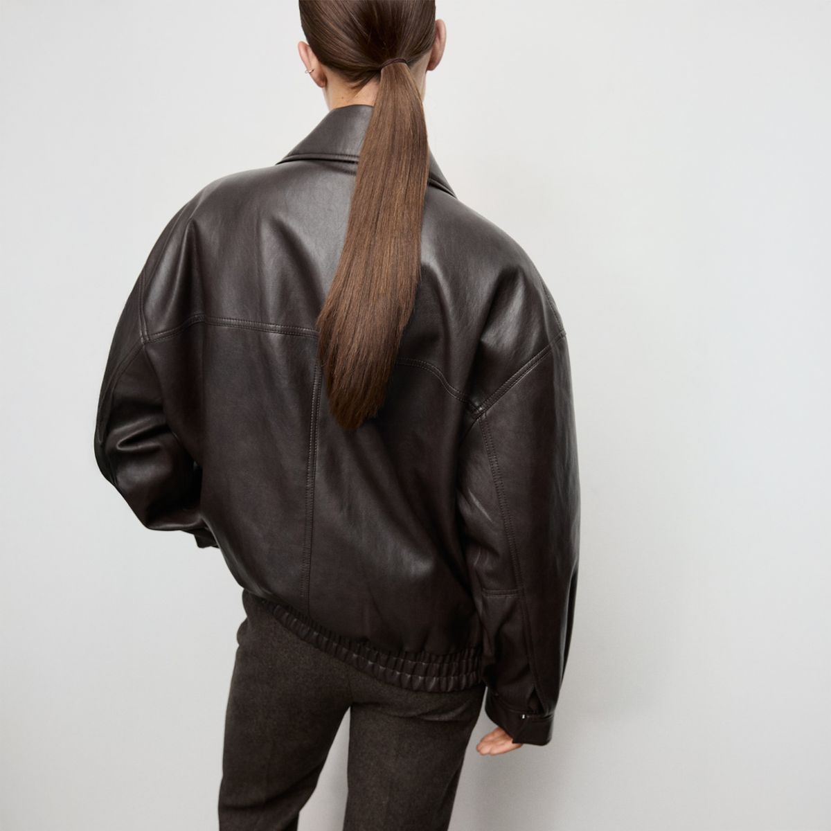 MANGO - Chaqueta Oversize Efecto Piel Mujer Mango