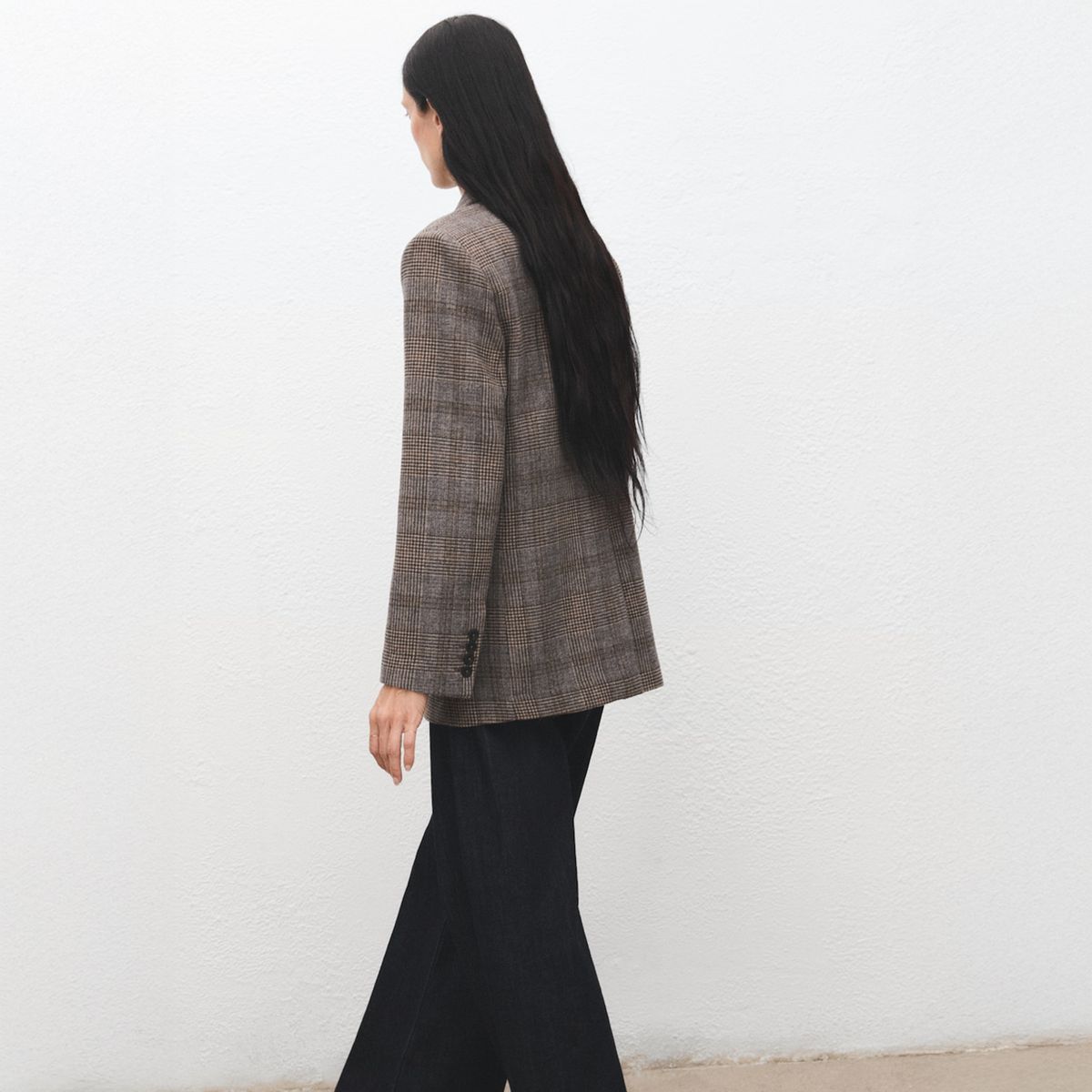 MANGO - Blazer Lana Cuadros Mujer Mango