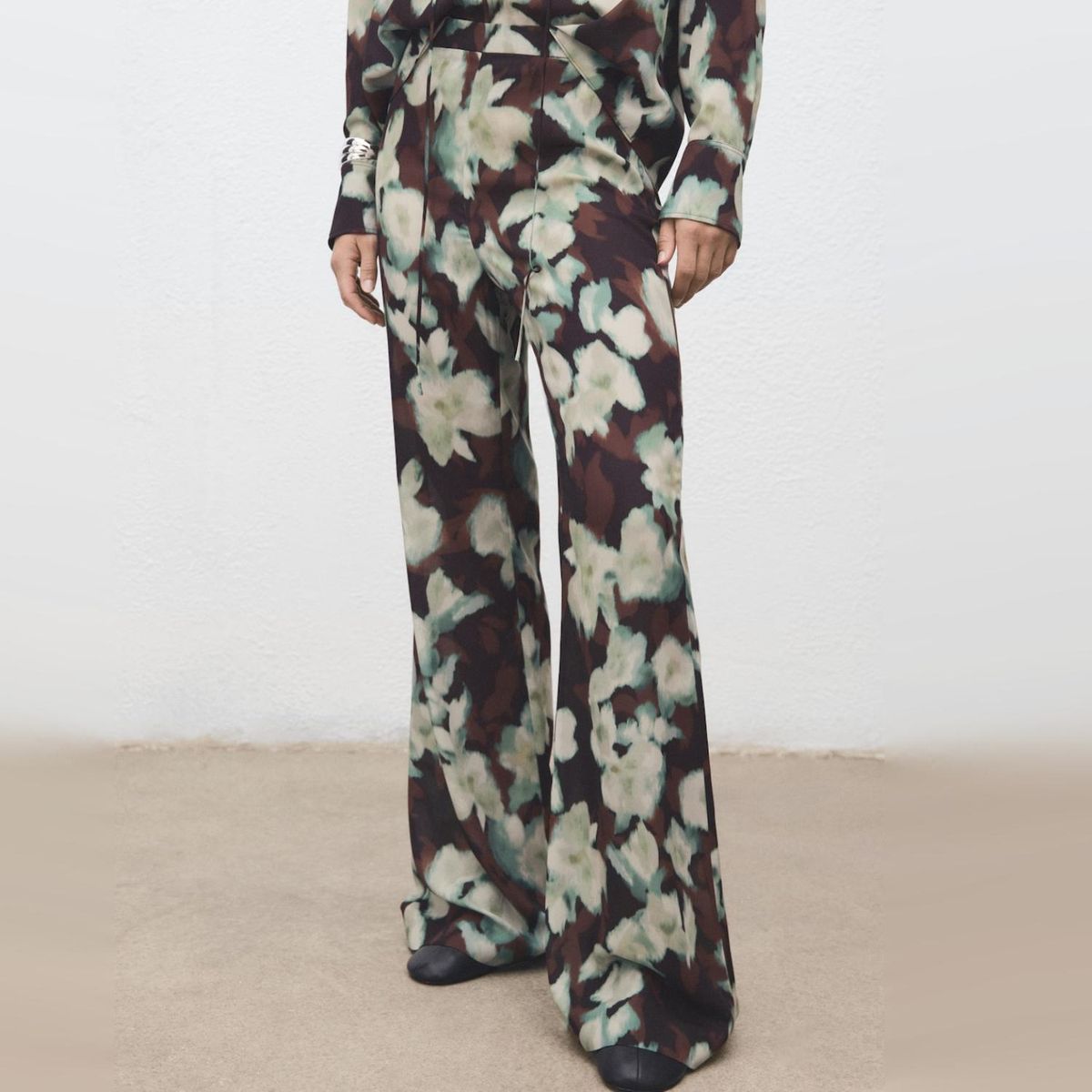 MANGO - Pantalón Flare Estampado Mujer Mango