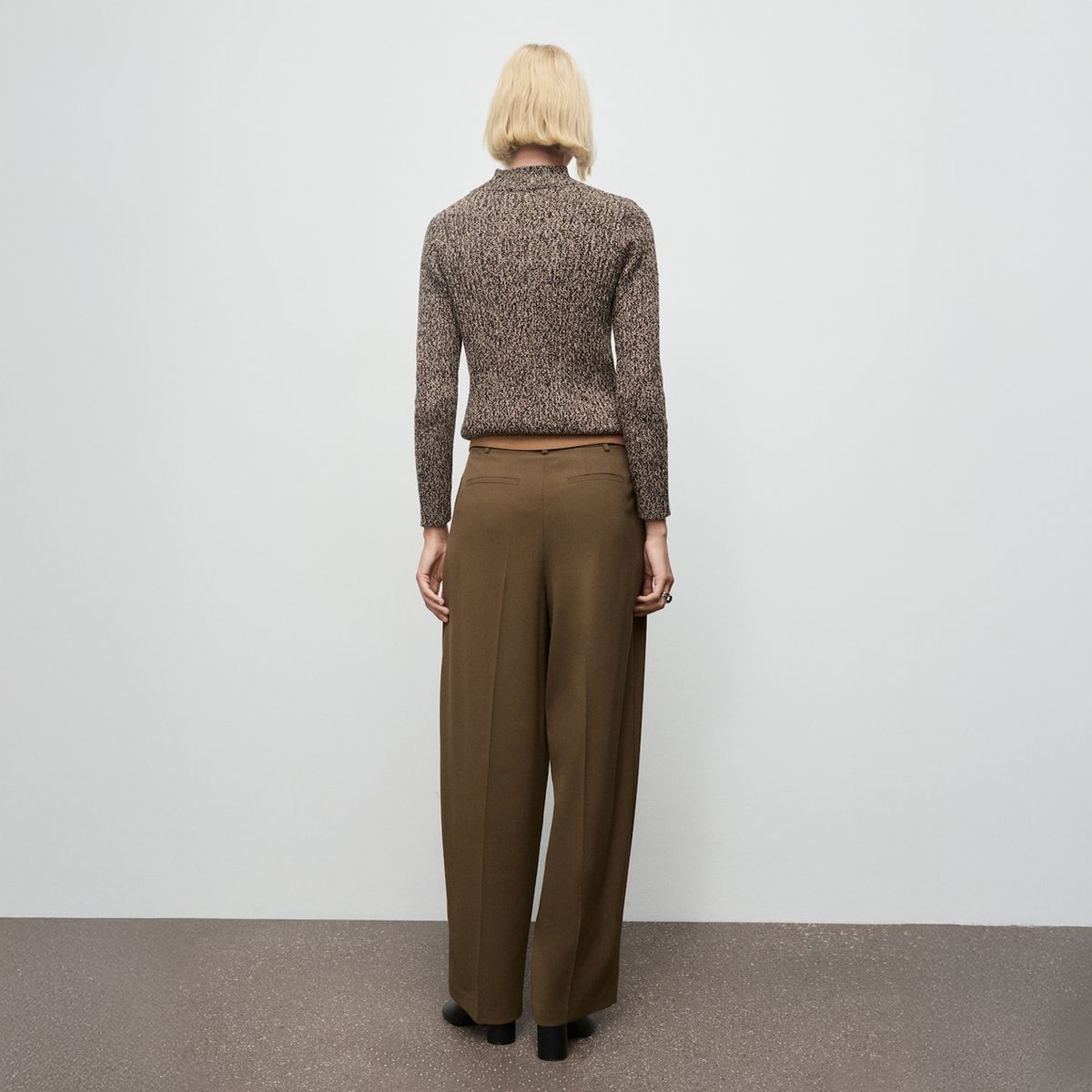 MANGO - Sweater Jaspeado Cuello Perkins Mujer Mango