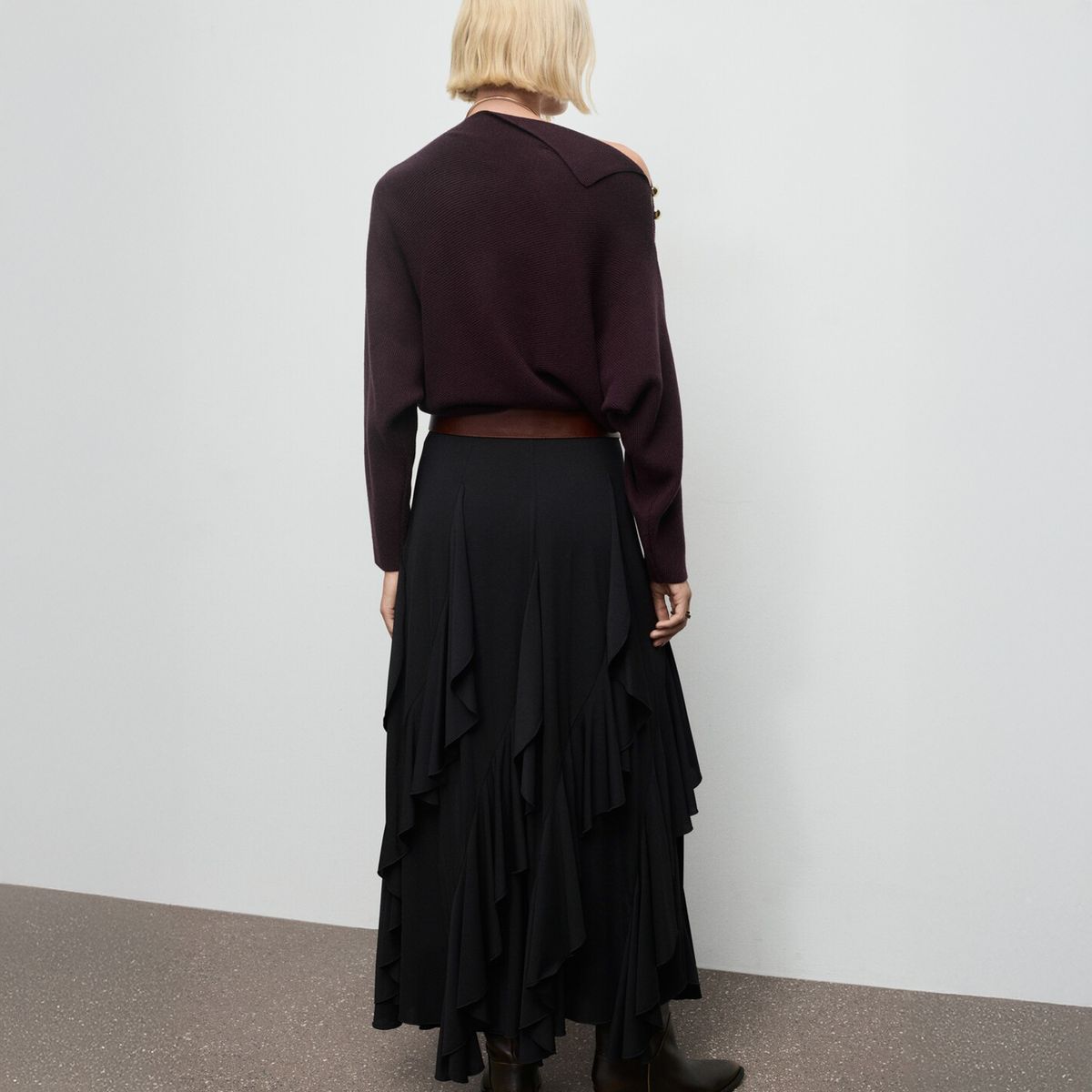 MANGO - Sweater Cuello Asimétrico Botones Joya Mujer Mango