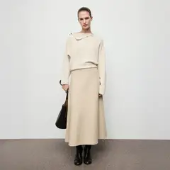 MANGO - Sweater Cuello Asimétrico Botones Joya Mujer