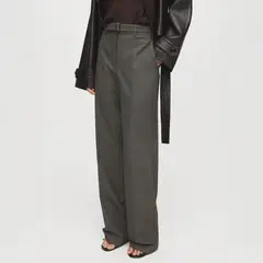 MANGO - Pantalón Recto Cinturón Mujer