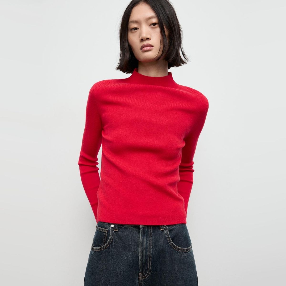 MANGO - Sweater Entallado Cuello Perkins Mujer Mango