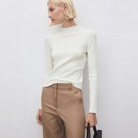 Sweater Entallado Cuello Perkins Mujer