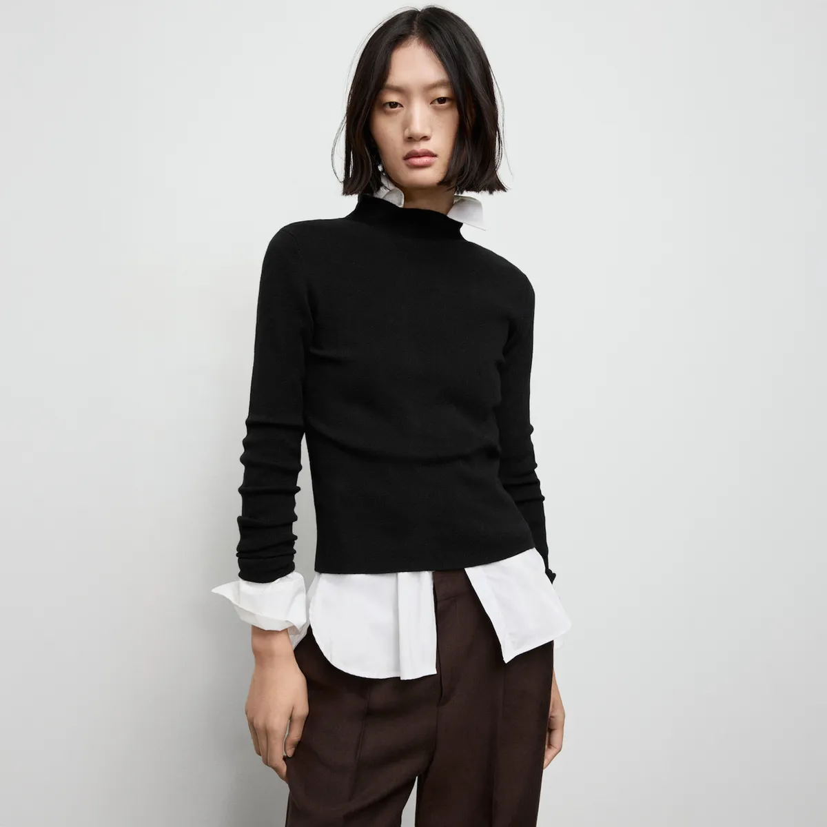 MANGO - Sweater Entallado Cuello Perkins Mujer Mango