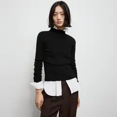 MANGO - Sweater Entallado Cuello Perkins Mujer