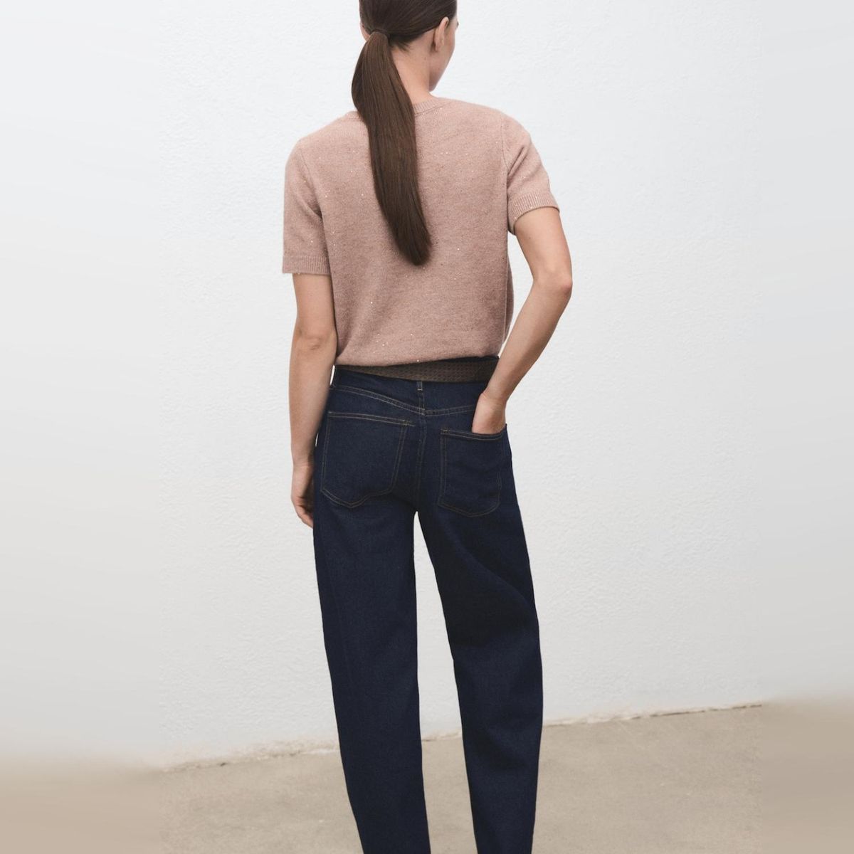 MANGO - Sweater Lúrex Manga Corta Mujer Mango