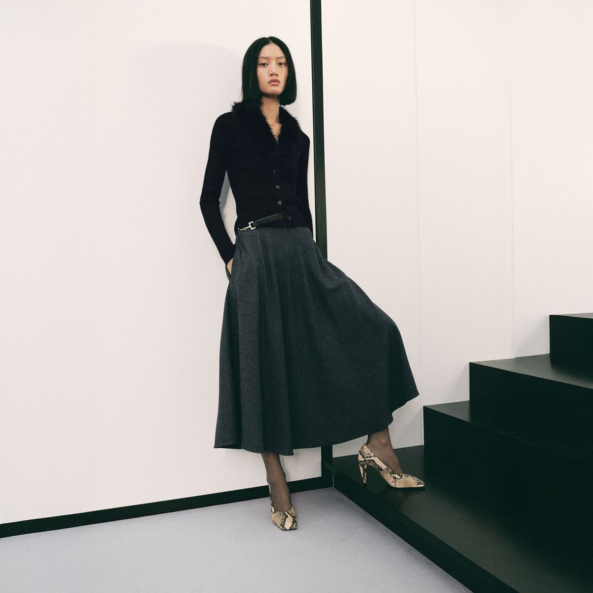 MANGO - Cárdigan Cuello Pelo Mujer Mango