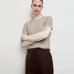 MANGO - Sweater Punto Manga Corta Mujer