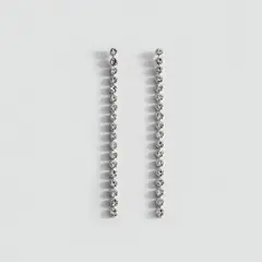 MANGO - Aros Largos Cristales Mujer