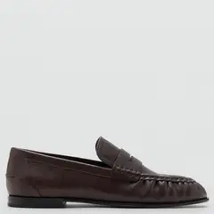 MANGO - Mocasín Mujer Cuero Café