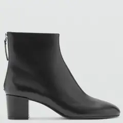 MANGO - Botín Mujer Cuero Negro