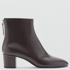 MANGO - Botín Mujer Cuero Café