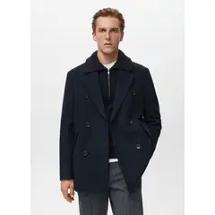 MANGO MAN - Abrigo Mezcla Lana Cruzado Hombre