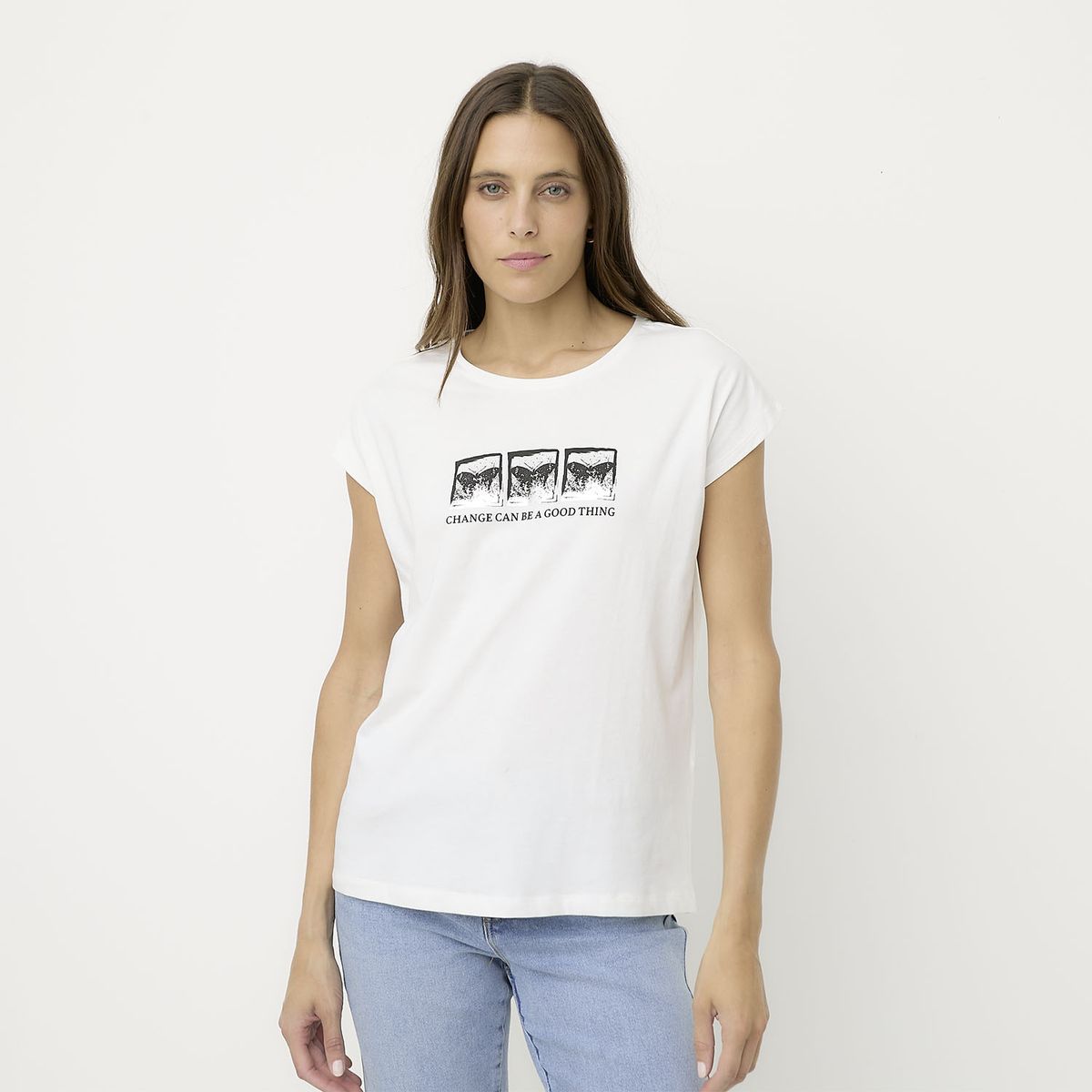 VERO MODA - Polera Estampada Manga Corta Mujer Vero Moda