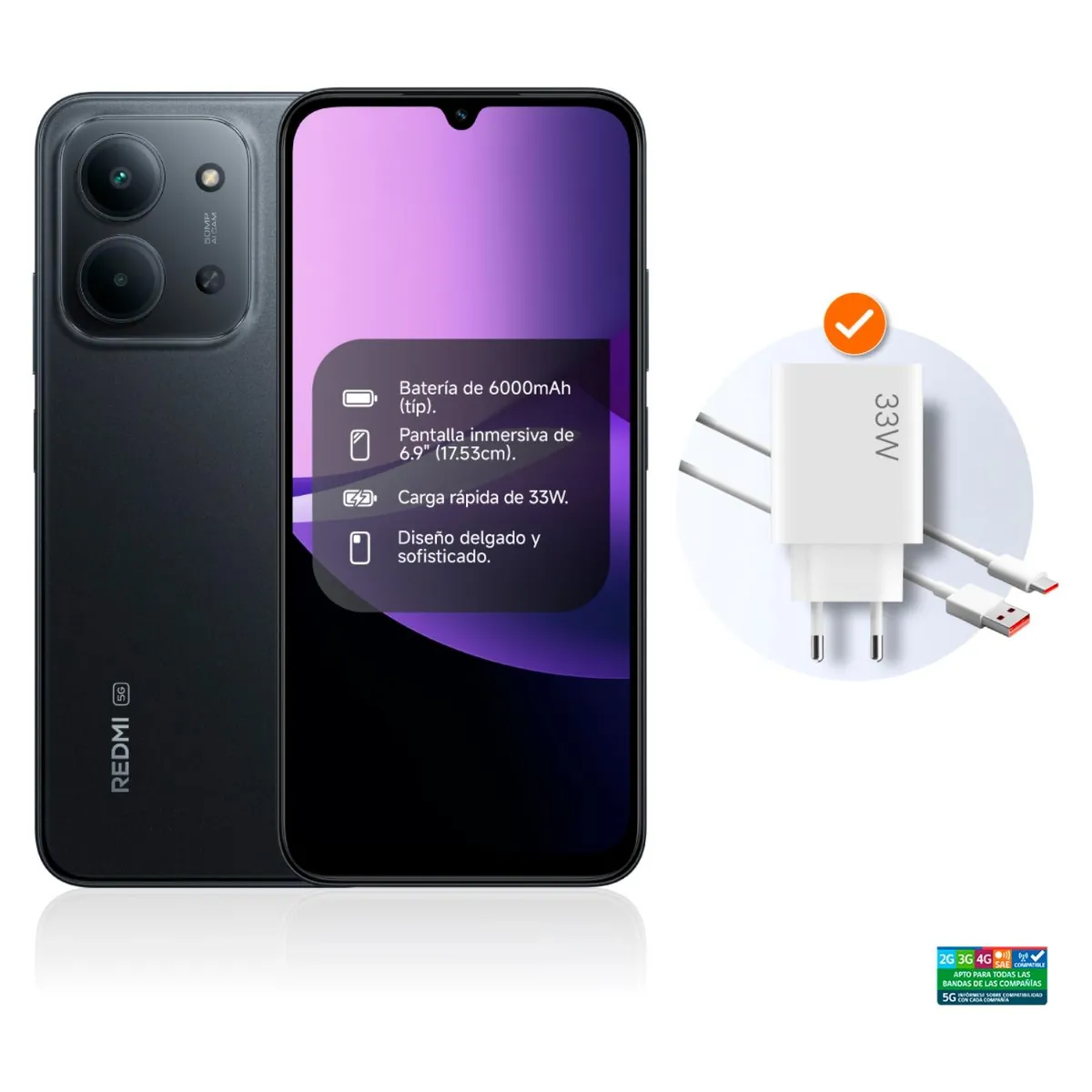 XIAOMI - Celular Xiaomi Redmi 15C 5G 256GB Negro