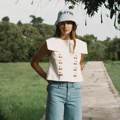 THE TINY BIG SISTER - Top Cherries 100% Algodón Mujer