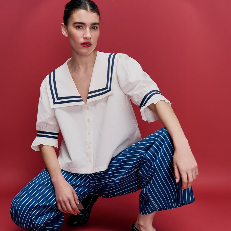Blusa Marinera 100% Algodón Mujer