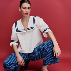 THE TINY BIG SISTER - Blusa Marinera 100% Algodón Mujer