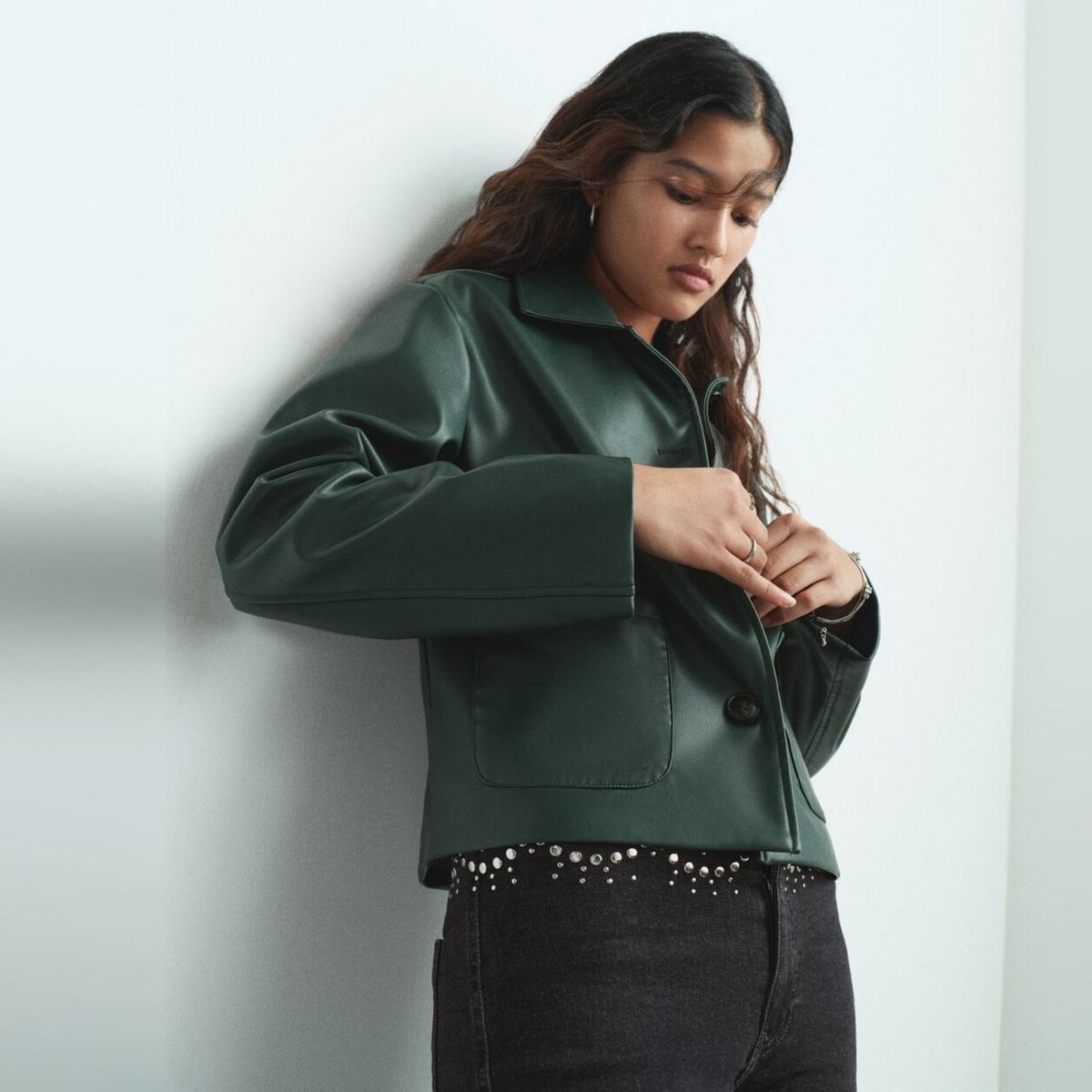 MANGO TEEN - Chaqueta Polipiel Mujer Mango Teen