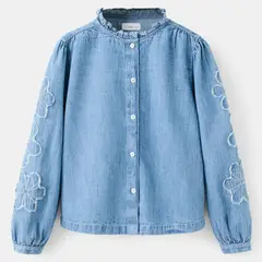 MANGO KIDS - Blusa Denim Bordada Niña