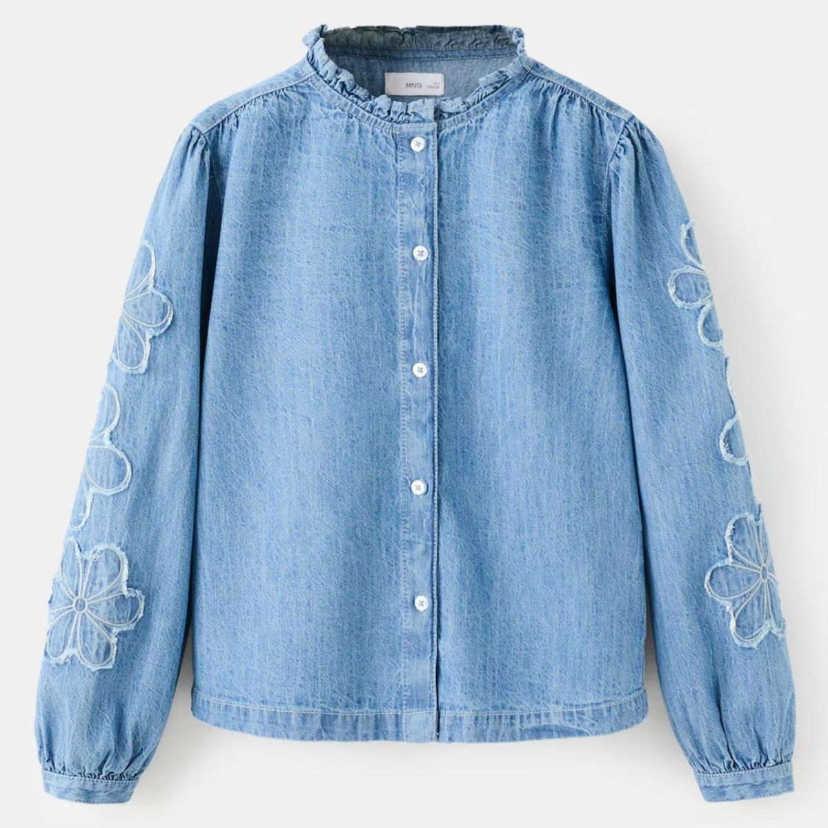MANGO KIDS - Blusa Denim Bordada Niña Mango Kids