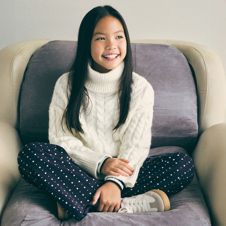 MANGO KIDS Sweater Punto Cuello Alto Niña