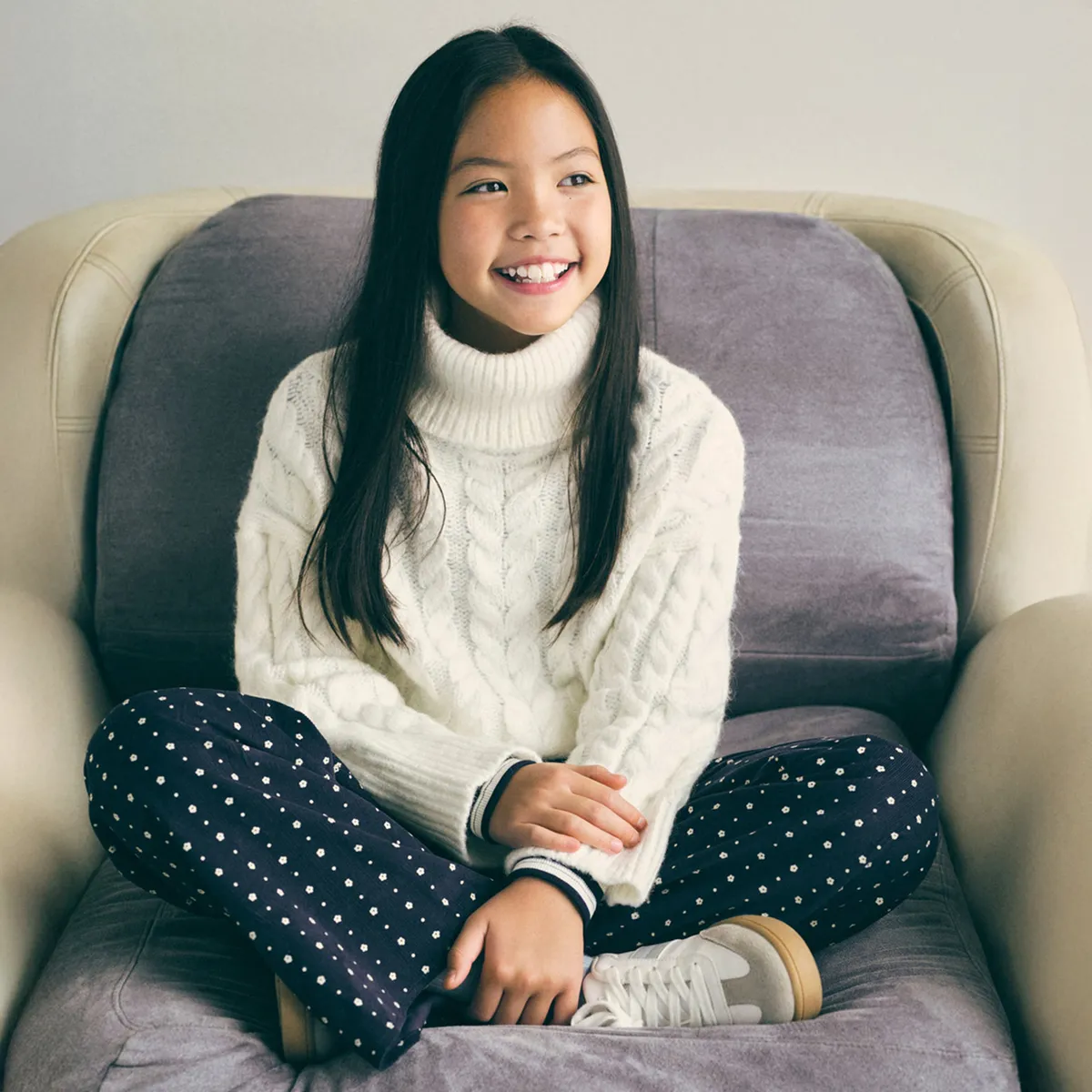MANGO KIDS - Sweater Punto Cuello Alto Niña Mango Kids