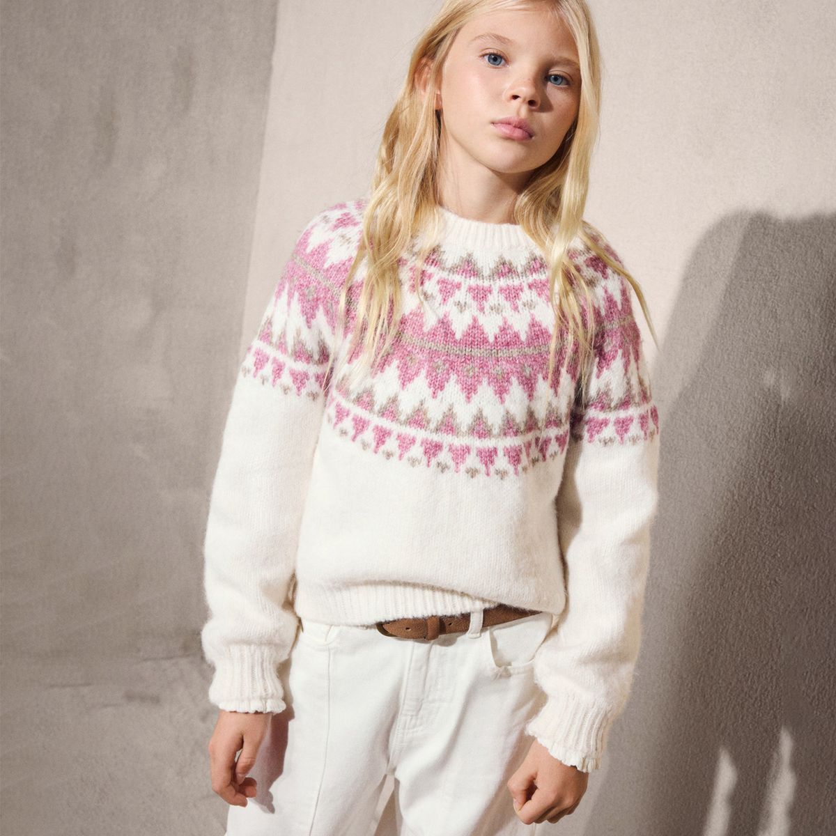 MANGO KIDS - Sweater Punto Jacquard Niña Mango Kids