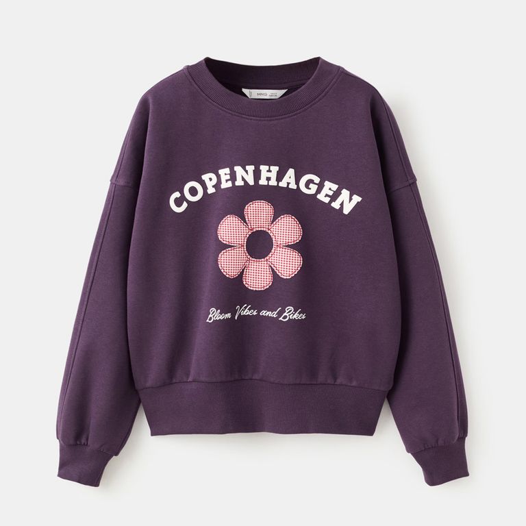 MANGO KIDS Polerón Bordada Estampada Niña