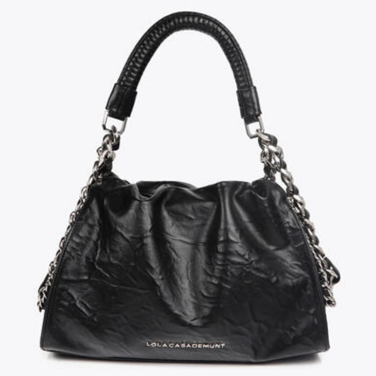 LOLA CASADEMUNT - Cartera Efecto Piel Arrugada con Detalles Metálicos Mujer Lola Casademunt