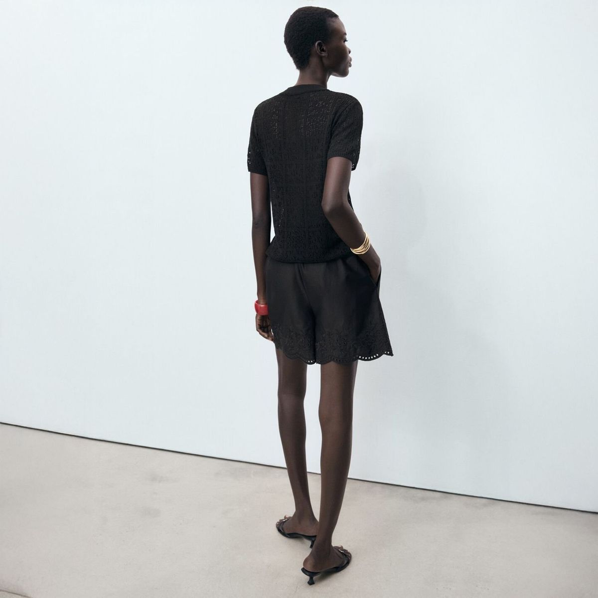 MANGO - Chaleco Crochet Botones Alamar Mujer Mango