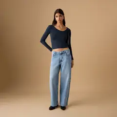 MANGO KIDS - Jeans Balloon Tiro Medio Niña