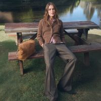 Cárdigan Botones Manga Larga Lana Mujer